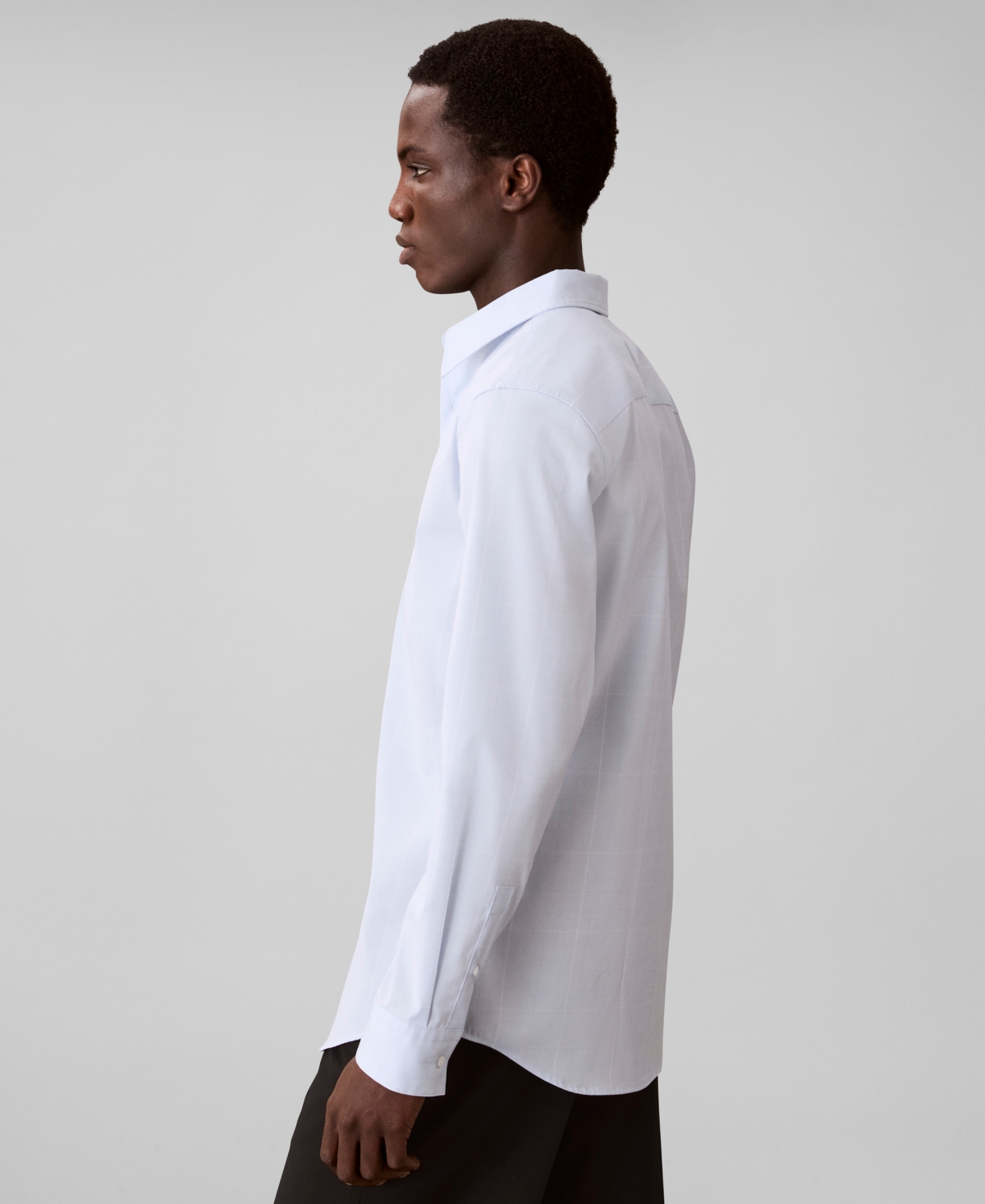 Calvin Klein Men's Grid Supima Stretch Slim-Fit Shirt