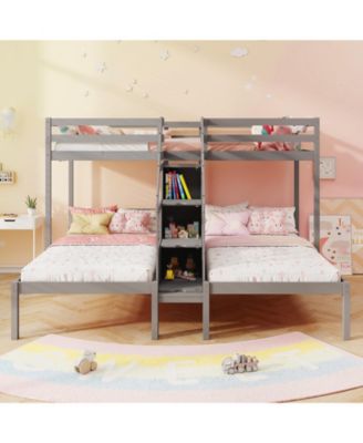 Twin Over Twin Bunk Bed with Stair Storage for Kids and Teens - One Size Fits All