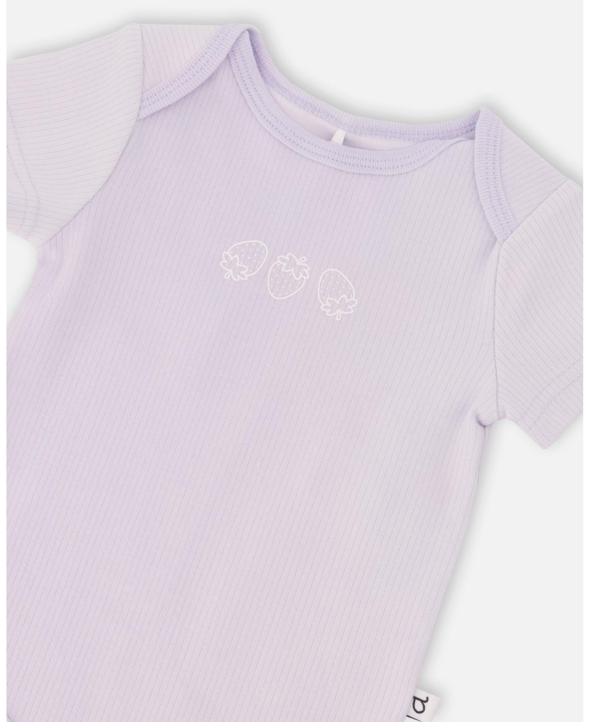 Deux par Baby Girls Evolutive Cotton Rib Jersey Onesie Lilac