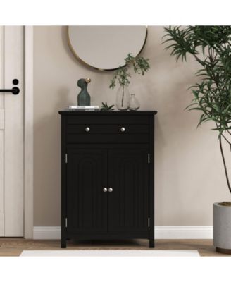 2-Door Freestanding Bathroom Cabinet with Drawer and Adjustable Shelf