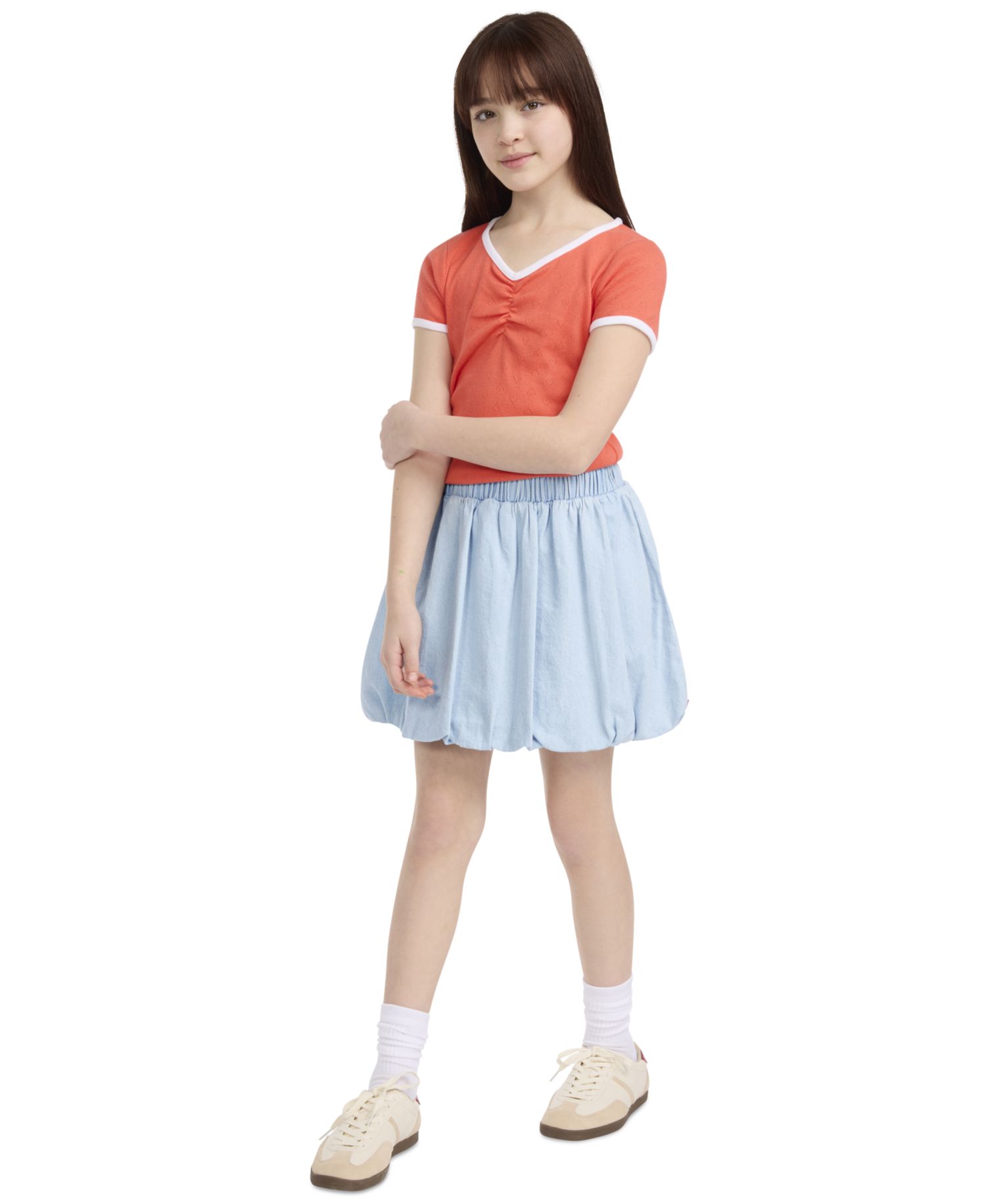 Girls' 7-16 Denim Bubble Skirt