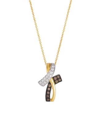 Chocolate & Vanilla Diamond Pendant Necklace (0.42 ct. t.w.) in 14k Two-Tone Gold