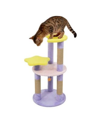 29-Inch Cat Tree Tower with Anti-Tip Base, 4 Multi-Level Perches & Jute Scratching Posts for All Cats, Large Kittens to Adults