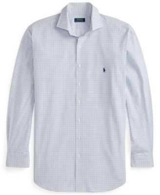 Men's Big & Tall Plaid Stretch Poplin Collared Shirt