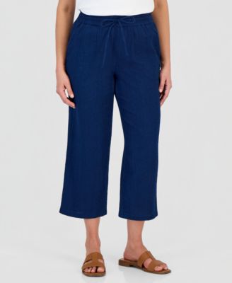 Petite Cropped Drawstring Pants