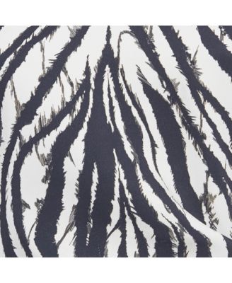 Women's White/black Printed Crepe Midi Dress