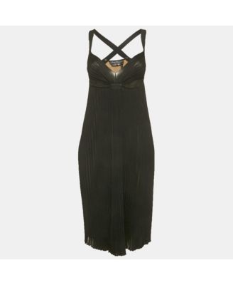 Women's Black Rib Knit Strappy Dress