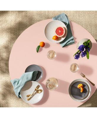 Round Mid-Century Modern 35.5in Dining Table, Dinette for Home or Kitchen w/Wood Finish Steel Legs 