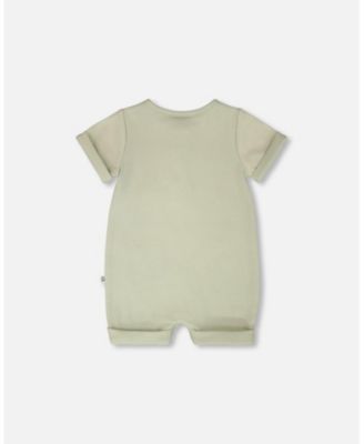 Baby Boys Cotton Rib Romper Sage Green