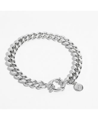 Silver Chunky Cuban Chain Bracelet with Toggle Clasp