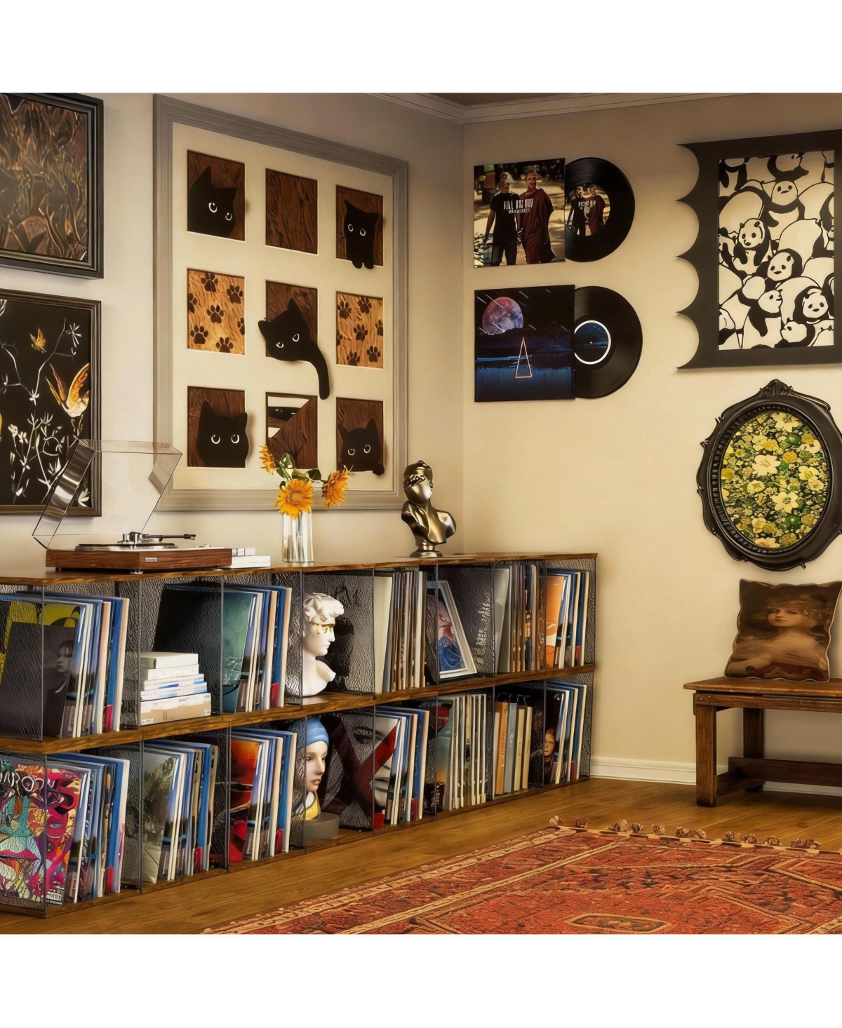 Yigii Diy Stackable Vinyl Record Storage Crate