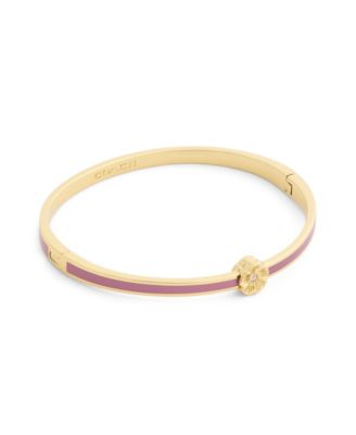 Purple Signature Tea Rose Enamel Bangle Boxed Bracelet