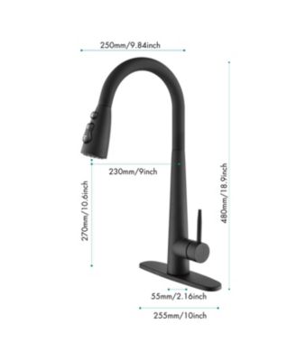 Kitchen Faucet with Pull Down Sprayer, High Arc 360° Swivel Brushed Nickel, 3-Mode Spray Head, for Farmhouse Modern Laundry Rv Bar