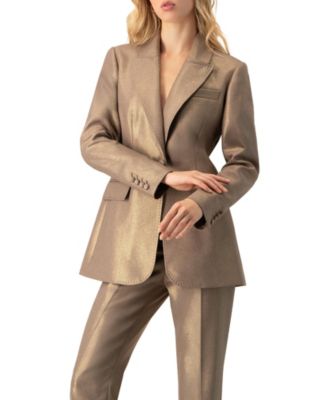 Women's Sparkling Blazer with Flap Pockets