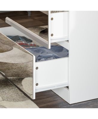 Wardrobe Closet with All Mirror, Armoire with 2 Doors, 2 Drawers & Hanging Rod, For Bedroom