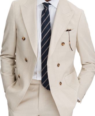 Men's Double Breasted Slim Fit Suit Blazer