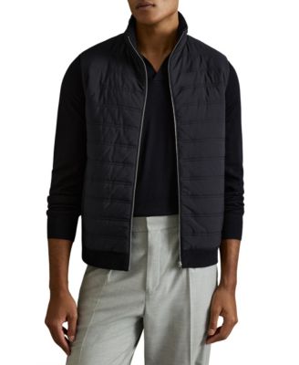 Men's Hybrid Quilt and Knit Zip-Through Gilet