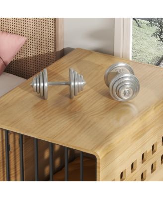 Dog Crate for Medium & Small, Solid Wood Puppy Crates, Dog Kennel Indoor with Door, Pet House