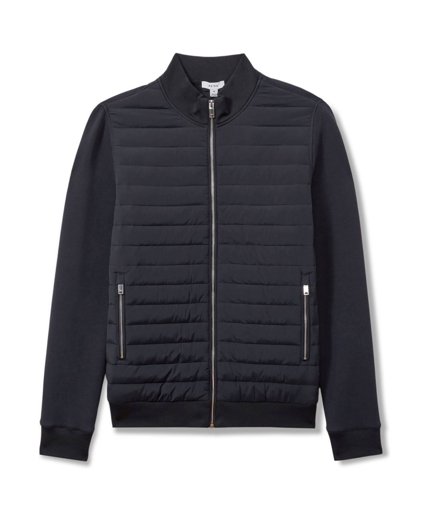 Мужская куртка REISS Freddie Hybrid Quilt and Interlock Zip, цвет: Тёмно-синий — фото 7