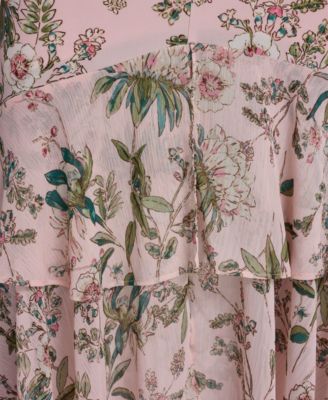 Women's Flutter Sleeve V-Neck Midi Dress