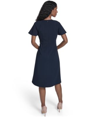 Women's Key-Hole Neck Midi Dress