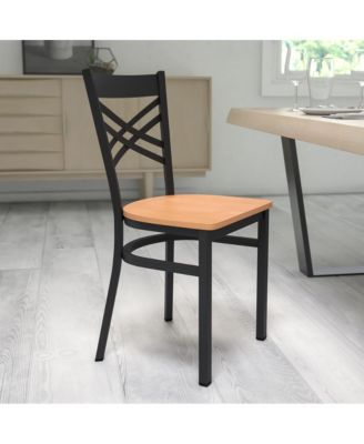 "X" Back Metal Restaurant Dining Chair