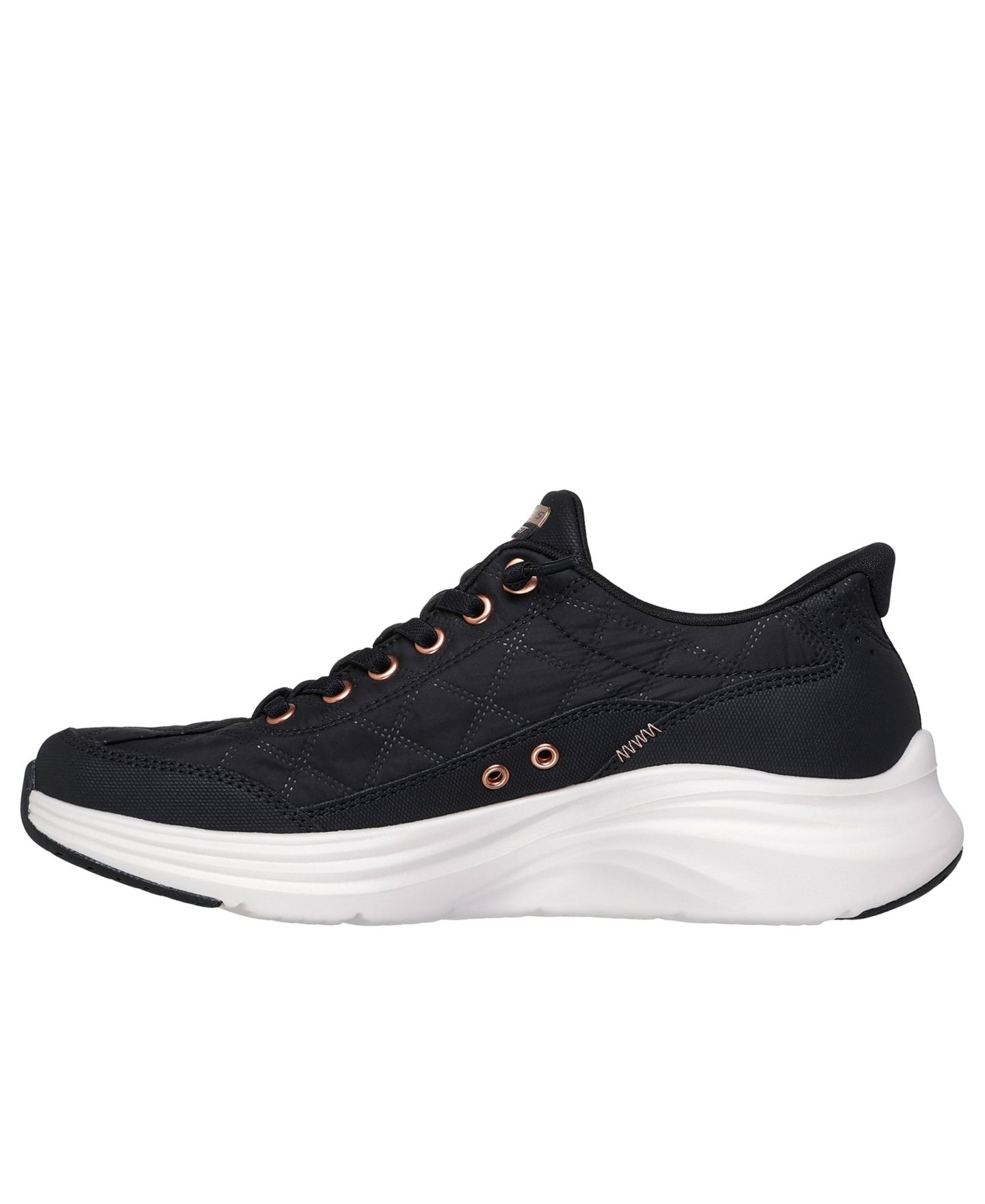 Женские кроссовки Skechers Slip-Ins: Contour Foam - Cozy Fit Golden Hour Walking, цвет: Чёрный / Золотой — фото 3