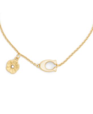 Faux Stone Signature C Tea Rose Strand Bracelet