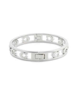 Rhodium Signature C Openwork Bangle Bracelet