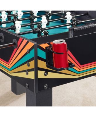 Large 54in Full-Size Foosball Table for Home, Game Room w/ 2 Balls, 2 Cup Holders