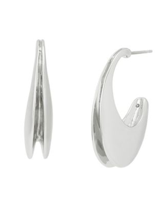 Oval Flat Huggie Earrings