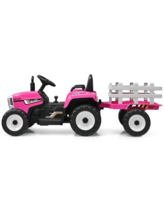 12V Ride on Tractor with 3-Gear-Shift Ground Loader for Kids 3+ Years Old