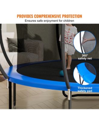 14FT Heavy Duty Trampoline with Net Ladder and Curved Poles