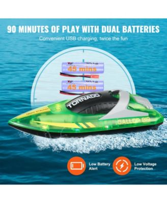 2.4GHz RC Racing Boat with LED Navigation Lights & Waterproof Design, Green