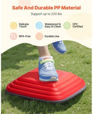 10-PC Large Balance Stepping Stones Set, Non-Slip 220 lb Capacity