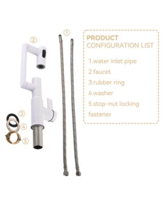 Rotatable Bathroom Faucet with Temperature Display in Fahrenheit (Batteries-Free), 3 Water Outlet Modes