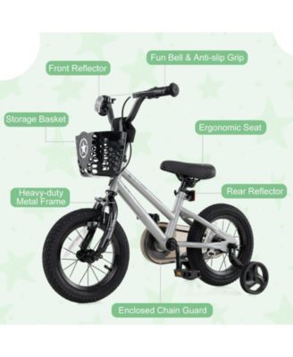 12 Inch Kids Bike Adjustable with Transparent Chain Cover for 3-4 Years Old