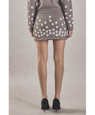 Women's Flower Detaill knit Skirt
