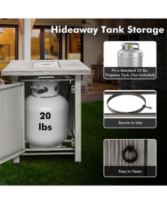 43 Inch 50000 BTU Propane Fire Pit Table with Removable Lid