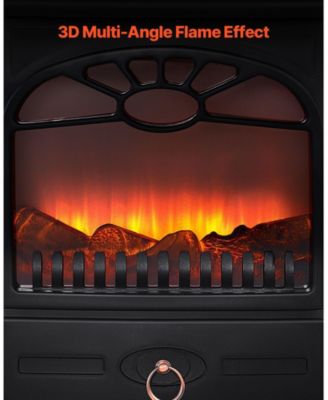 22.8" Freestanding Electric Fireplace Stove Heater 1500W Realistic Flames