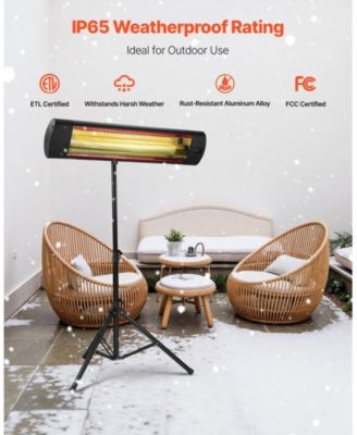 1500W Infrared Space Heater with 3 Heat Settings & Remote Control