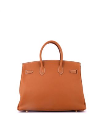 Birkin 35 Handbag Brown Togo with Gold Hardware