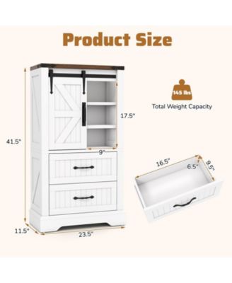 Farmhouse Freestanding Bathroom Floor Cabinet, Wood Storage Organizer