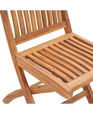 Folding Patio Chairs 2 pcs Solid Teak Wood