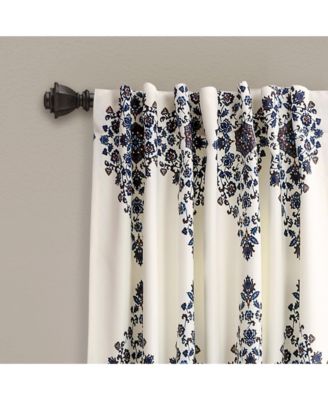 Lush Decor Keya Medallion Light Filtering Window Curtain Panels Pair 52"W x 84"L Cream - Floral Curtains For Bedroom - Cream Living Room Curtains