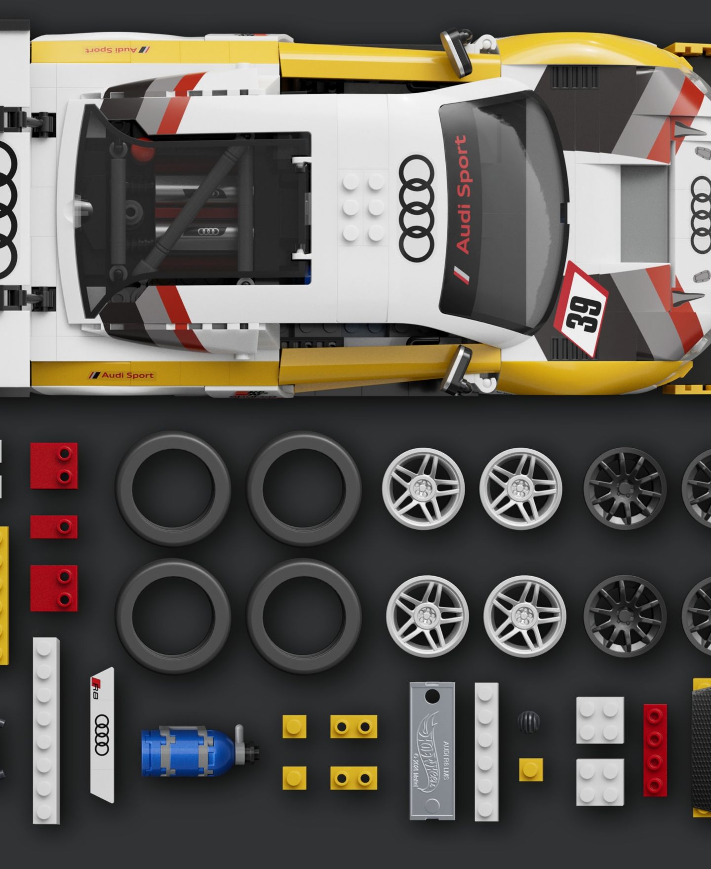 Детский конструктор Mattel Brick Shop Audi R8 LMS Elite 820-Piece Building Set, Ages 10+ — фото 4