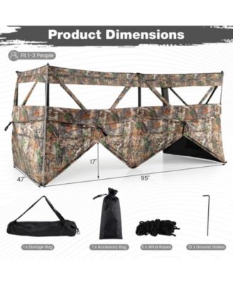 See-Through Pop-Up Hunting Blind Panel Waterfowl Blind for 1-3 People