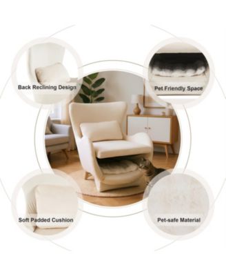 Modern Velvet Accent Chair - Pet-Friendly 2-in-1 Lounge for Living Room & Office