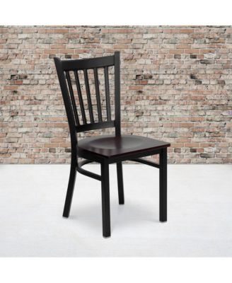 Vertical Back Metal Restaurant Dining Chair