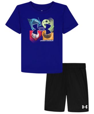 Boys' 2T-7 Tech 4Baller T-Shirt and Shorts, 2-Piece Set